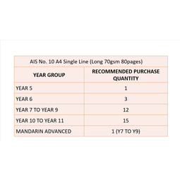 AIS No. 10 A4 Single Line (Long 70gsm 80pages)