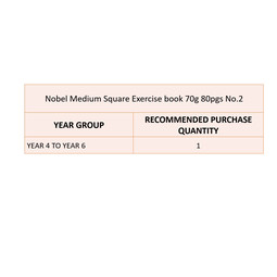 Nobel Medium Square Exercise book 70g 80pgs No.2