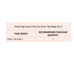 Nobel Big Square Exercise Book 70g 80pgs No.3