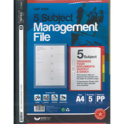 File Management Index UMF-819A PP5 (Black) (for Mathematics)